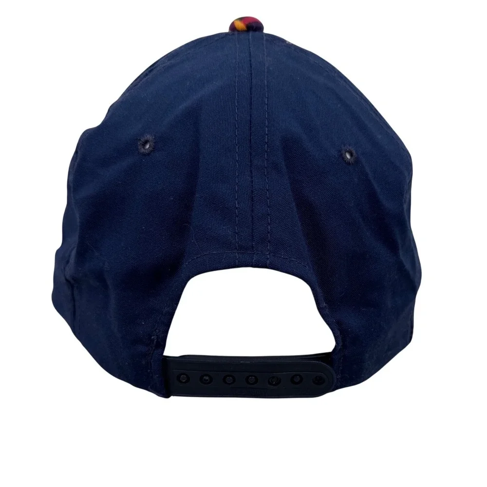 Vintage Golden Belt Feeders Trucker Hat Navy Southwestern Tribal Brim Snapback